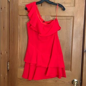 BCBGMAXAZRIA  Calinda one-shoulder ruffle dress